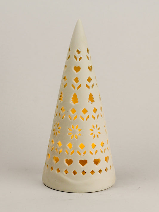 Albero In Ceramica Bianca Con Luce LED